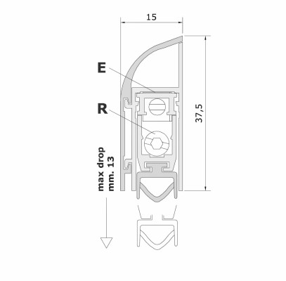 Rookwerende opbouw valdorpel 103 cm